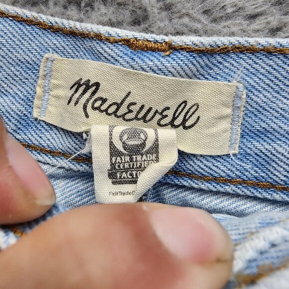Madewell Shorts Womens 28 Light Wash Stretch High Rise Relaxed Denim Jean *GUC* - Picture 4 of 13